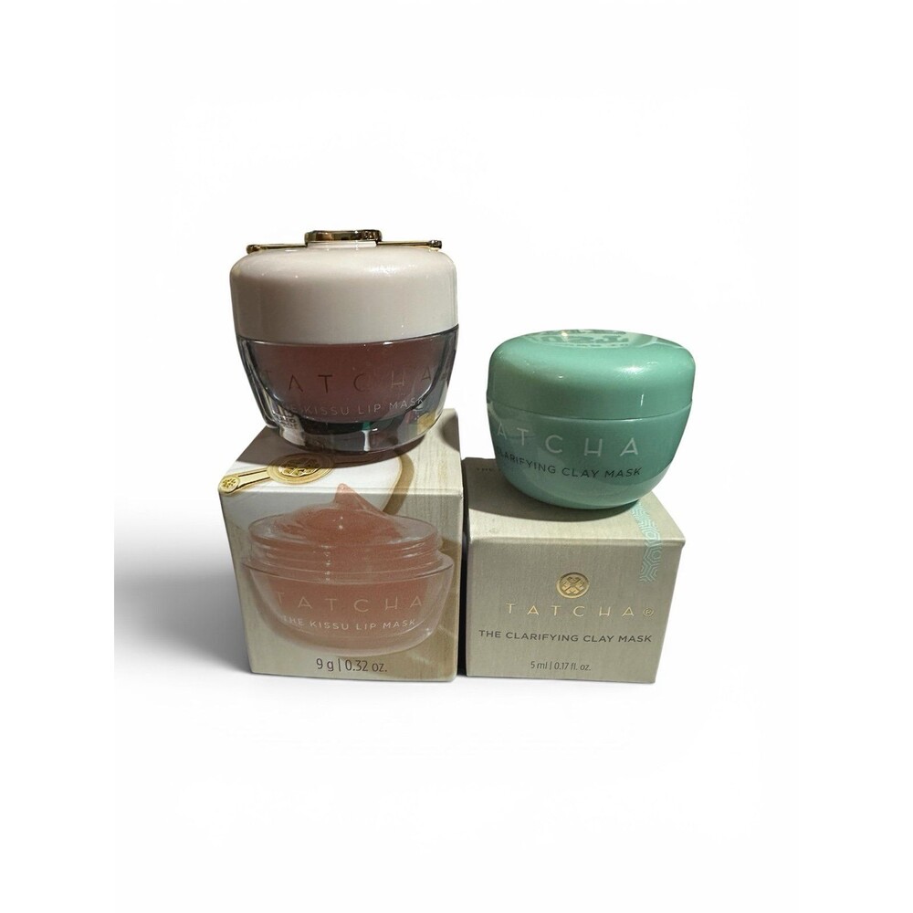 Tatcha Kissu Plumping Lip Mask .32oz Plus Clay Mask 5ml NEW IN BOXES